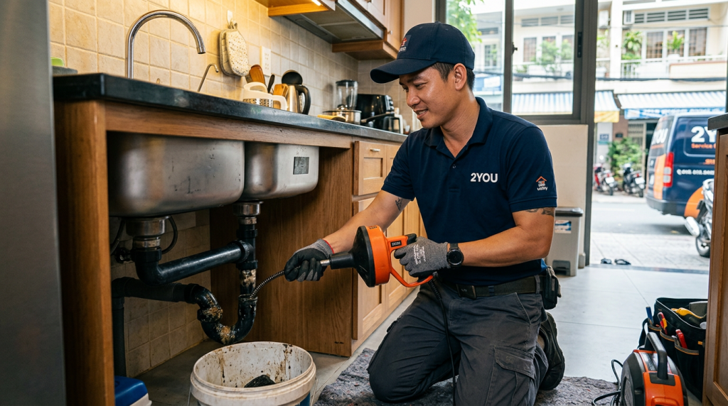 Thông Cống Nghẹt Quận 1: Xử Lý Triệt Để 100% Mỡ Đóng Khối [Bảng Giá 2026]